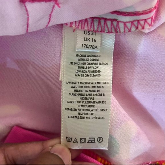 We The Free Youthquake Crop Flare Jeans Sz 31 Floral Print Pink Retro Pants - Picture 9 of 12